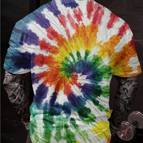 NWT!!! Tie-Dye Multicolor Men's Shirt - Picture 2 of 6